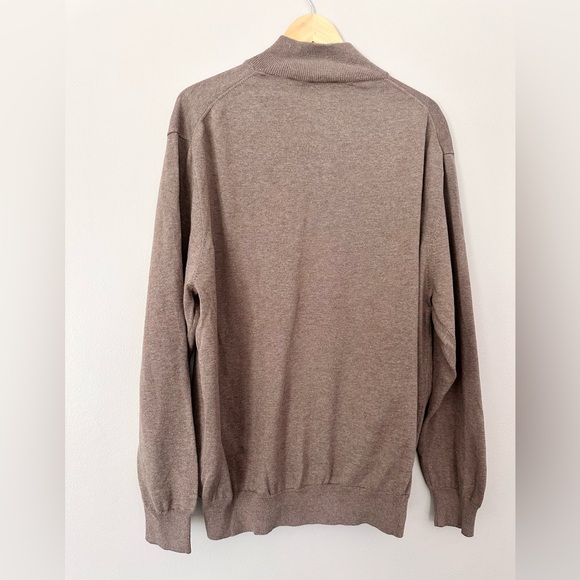 Men’s Brown Jos. A. Bank Quarter Zip Sweater Size XXL - Picture 2 of 4